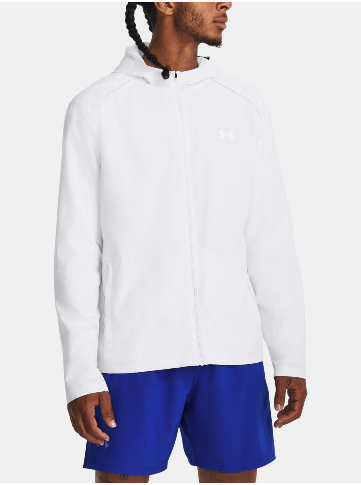 Biela pánska športová bunda Under Armour UA Storm Run Hooded