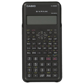 Casio kalkulačka FX 82 MS 2E, čierna, školská, s dvojriadkovým displejom