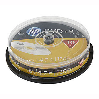 HP DVD-R, DME00026-3, 4.7GB, 16x, cake box, 10-pack, bez možnosti potlače, 12cm, pre archiváciu dať