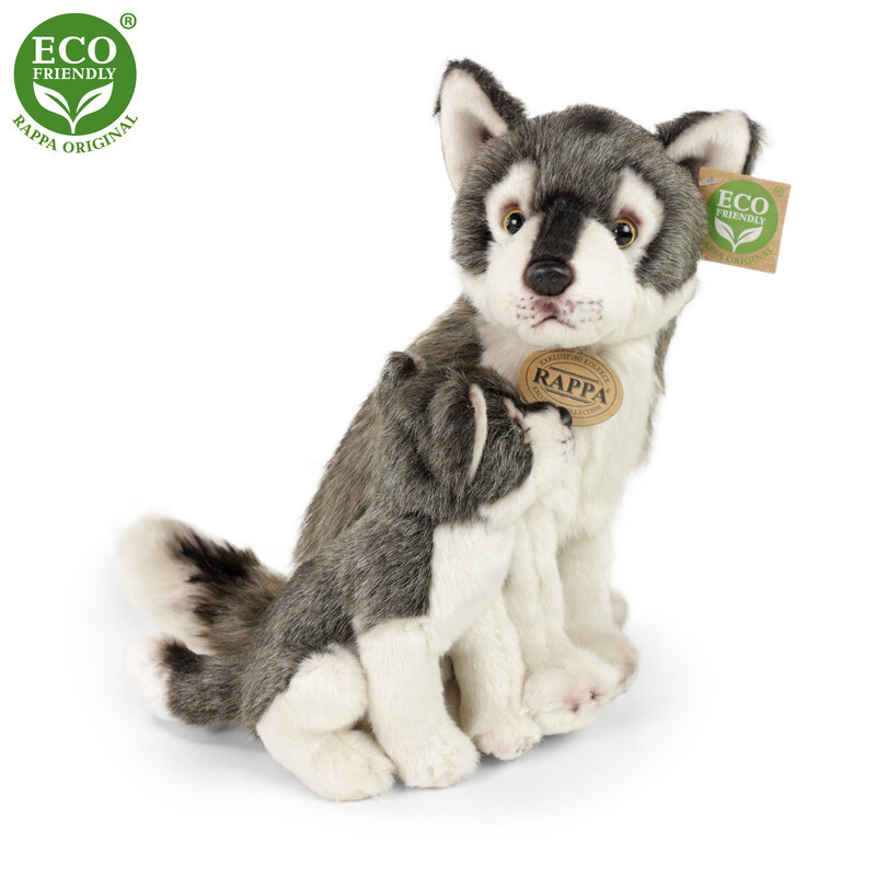 RAPPA - Plyšový vlk s mláďaťom 27cm ECO-FRIENDLY