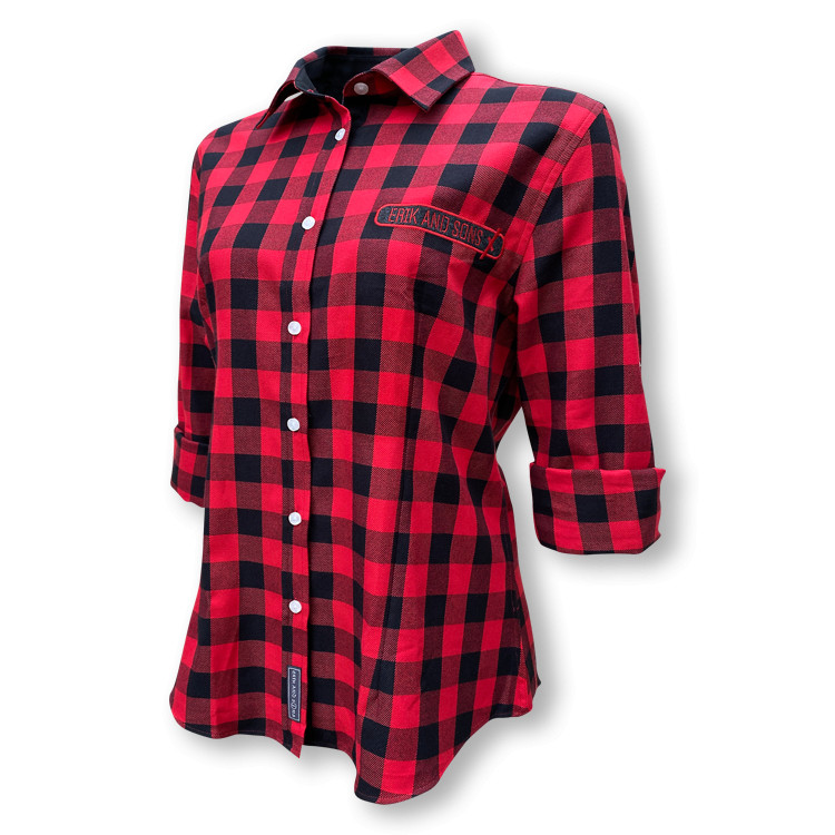Košeľa dámska Erik and Sons Skovhuggerin 1/1 - červená-čierna, XL