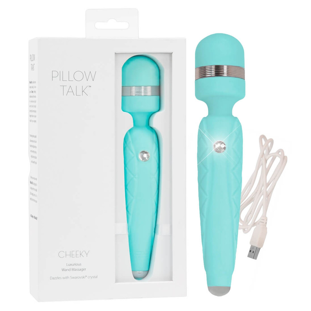 Pillow Talk Cheeky Wand - dobíjací masážny vibrátor (tyrkysový)