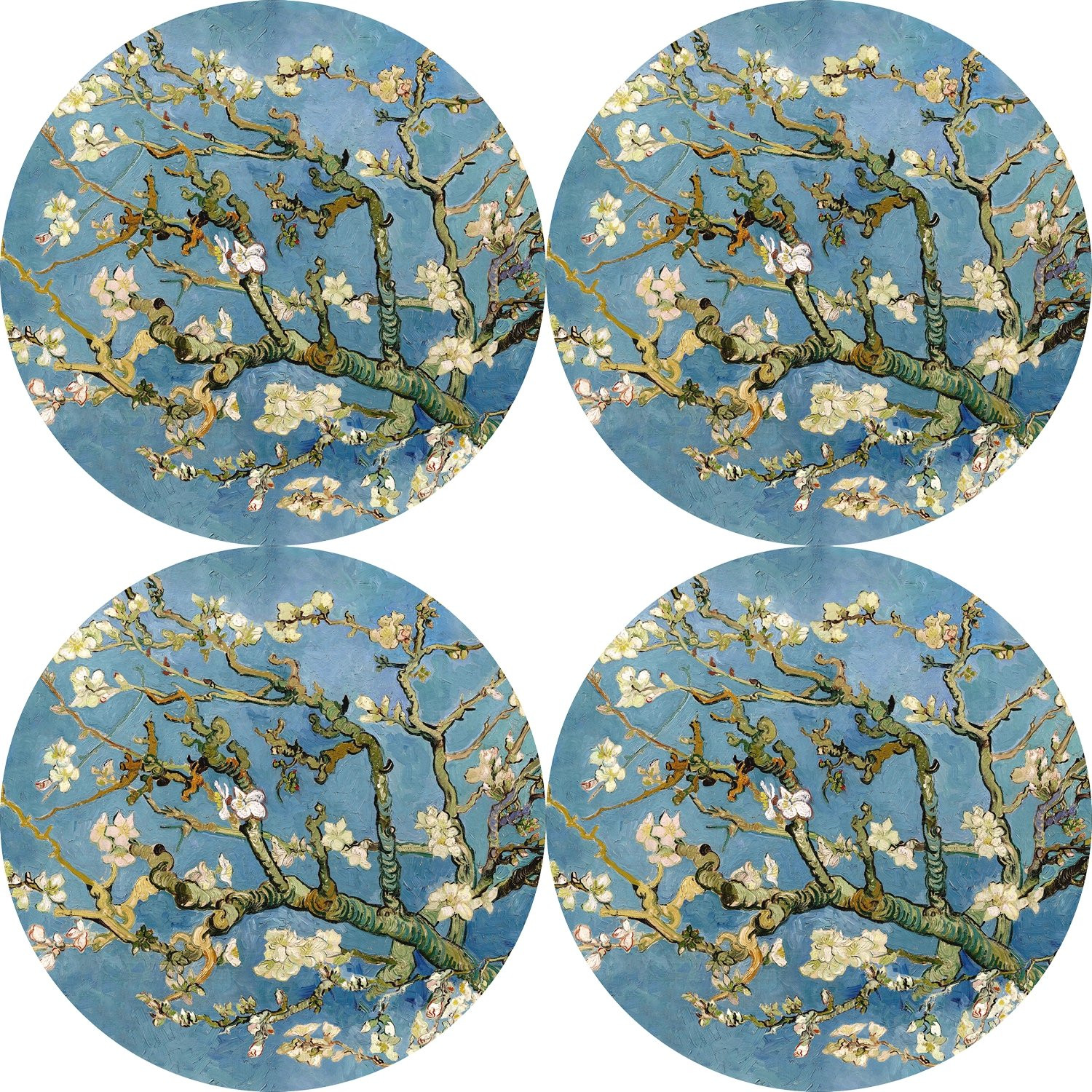 Bertoni Home Unisex's 4 Round Table Pads Set Almond