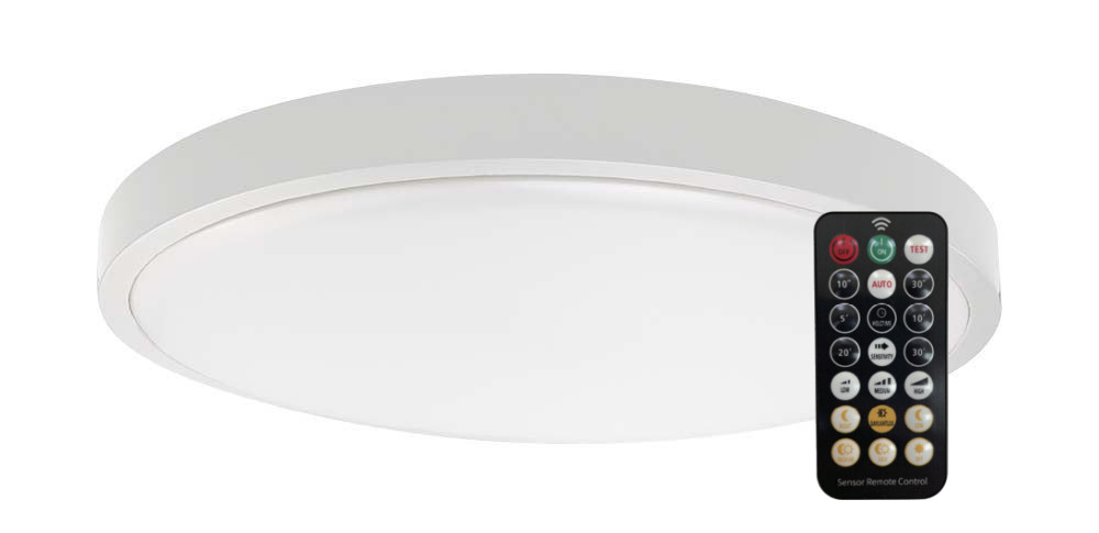 LED Solution Biele prisadené LED svietidlo okrúhle 295mm 18W IP44 s pohybovým MW čidlom a DO