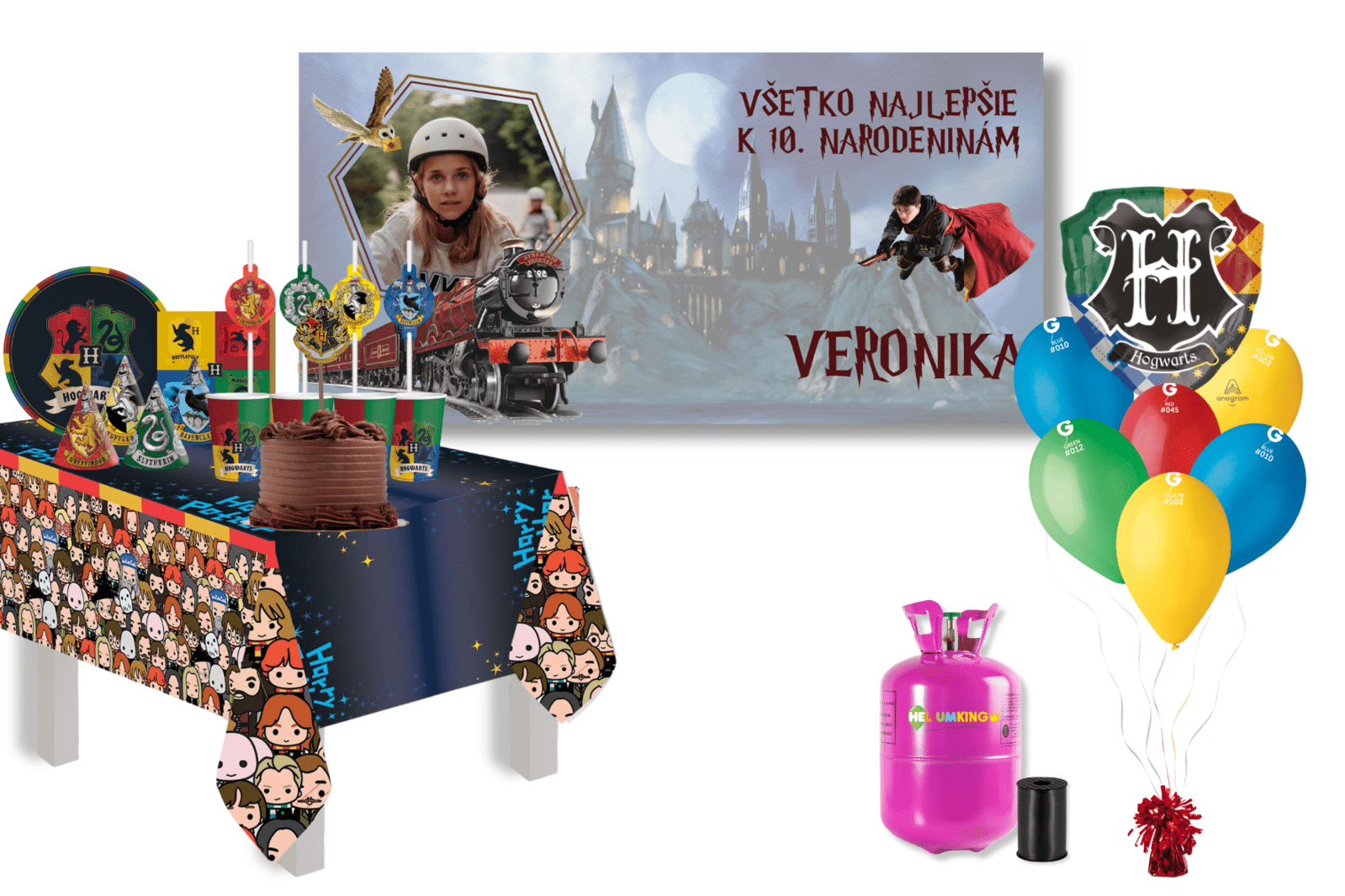 HeliumKing PREMIUM Kompletná narodeninová sada - Harry Potter