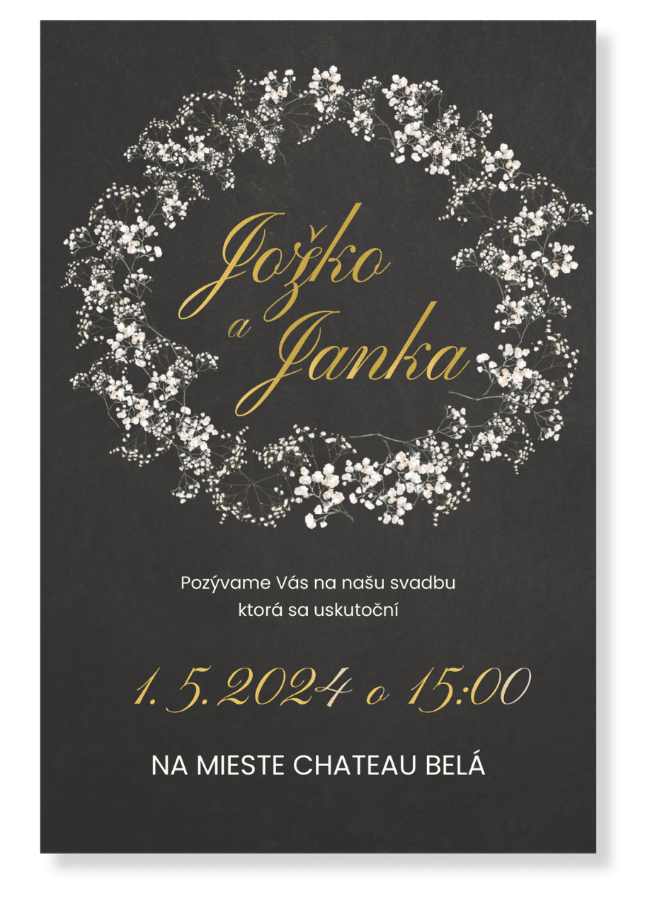 Personal Oznámenie - Čierna Elegancia Zvoľte množstvo: od 1 ks do 10 ks