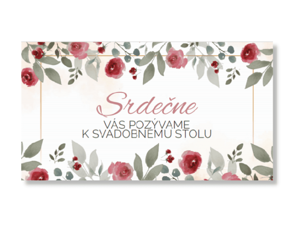 Personal Kartička k stolu - Vintage Rose Zvoľte množstvo: od 1 ks do 10 ks