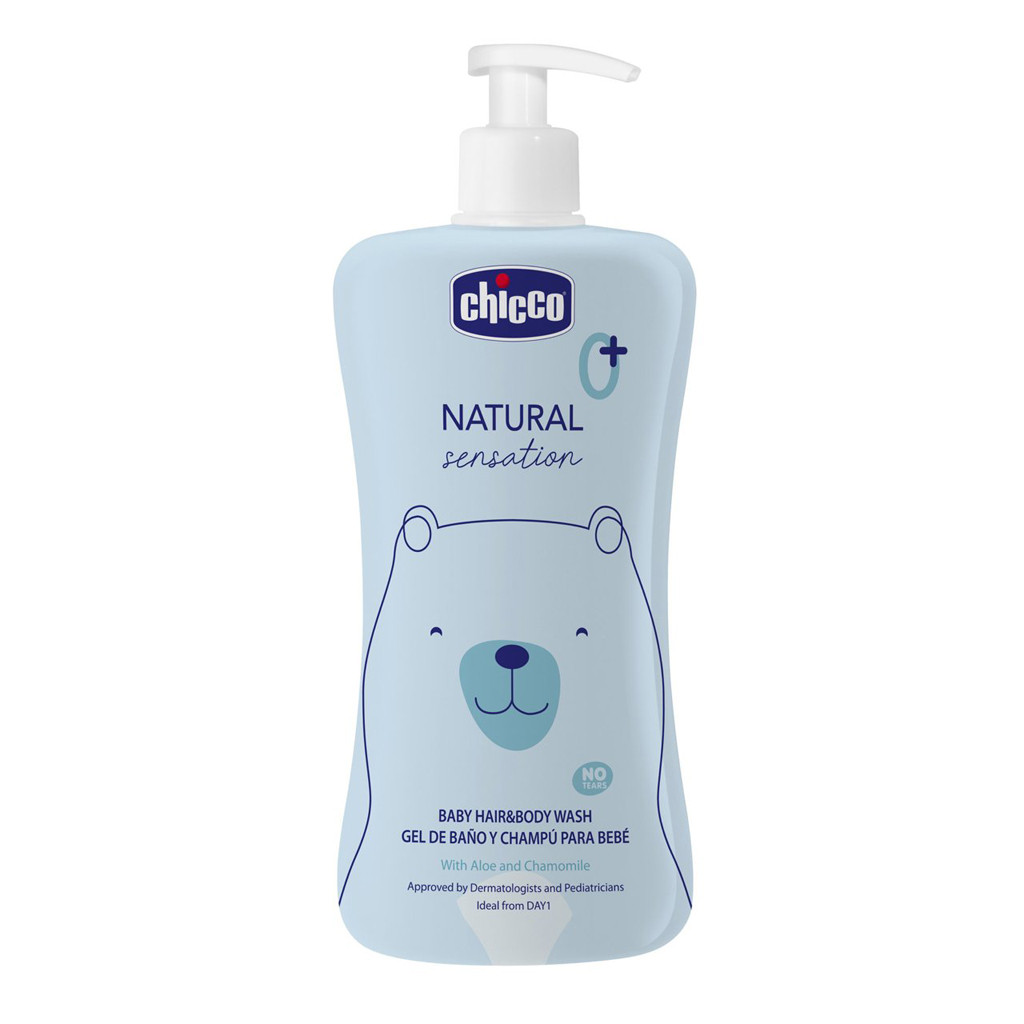 Chicco Natural Sensation Šampón na vlasy a telo s aloe a harmančekom 0m+, 500 ml