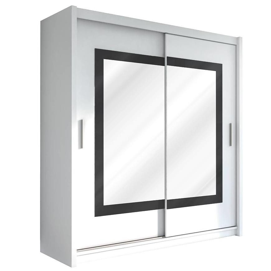 Skriňa Preston 203 biely/zrkadlo