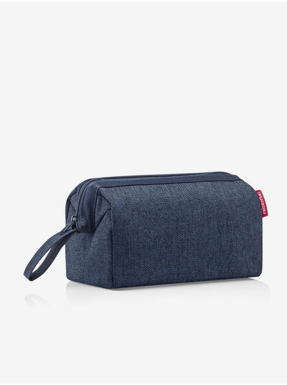 Tmavomodrá dámska kozmetická taška Reisenthel Travelcosmetic Herringbone Dark Blue