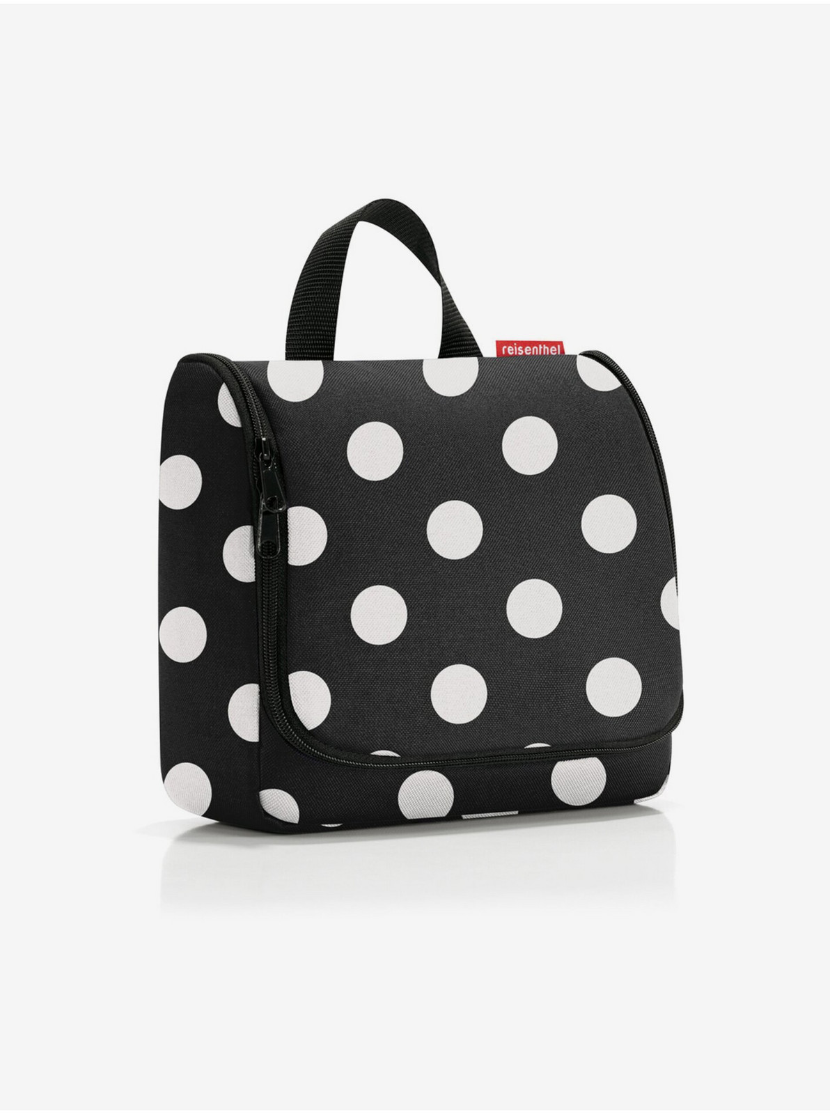 Čierna dámska kozmetická taška s bodkami Reisenthel Toiletbag Dots White