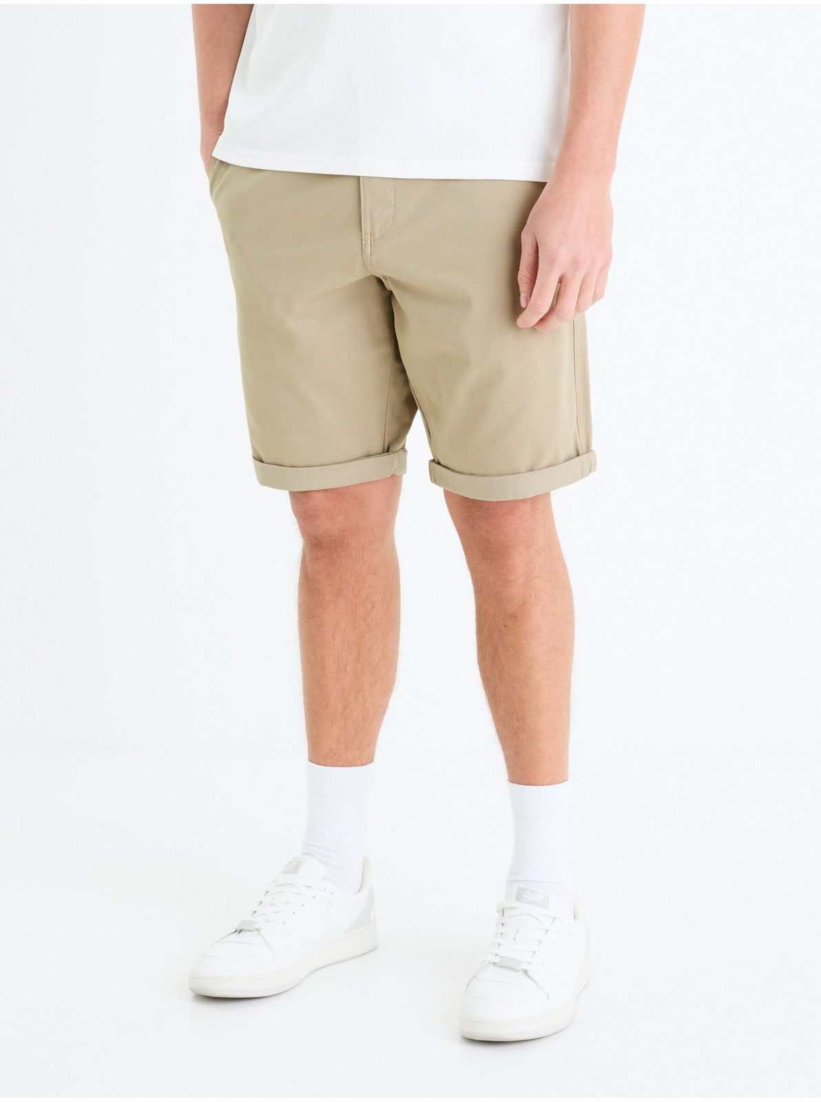 Béžové pánske chino kraťasy Celio Bochinobm