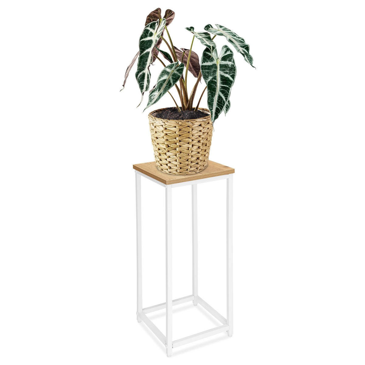 Květinový stojan Loft Arben 60 cm bílý/dub Craft