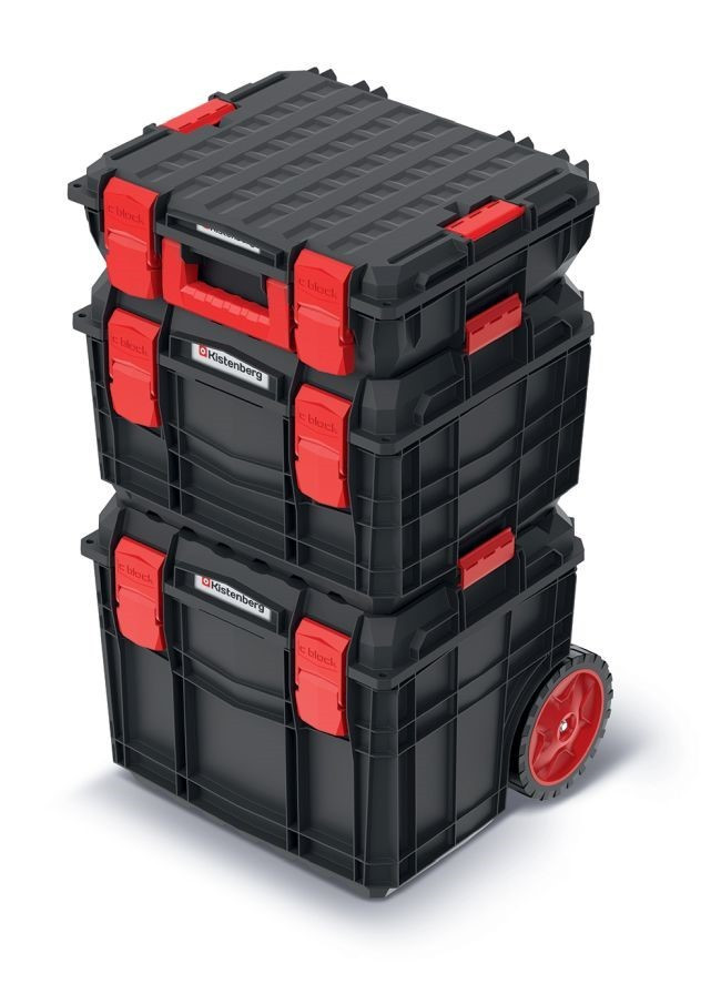 Sada kufrů na nářadí 3 ks XEBLOCCK PRO 45 x 38 x 80 cm černo-červená