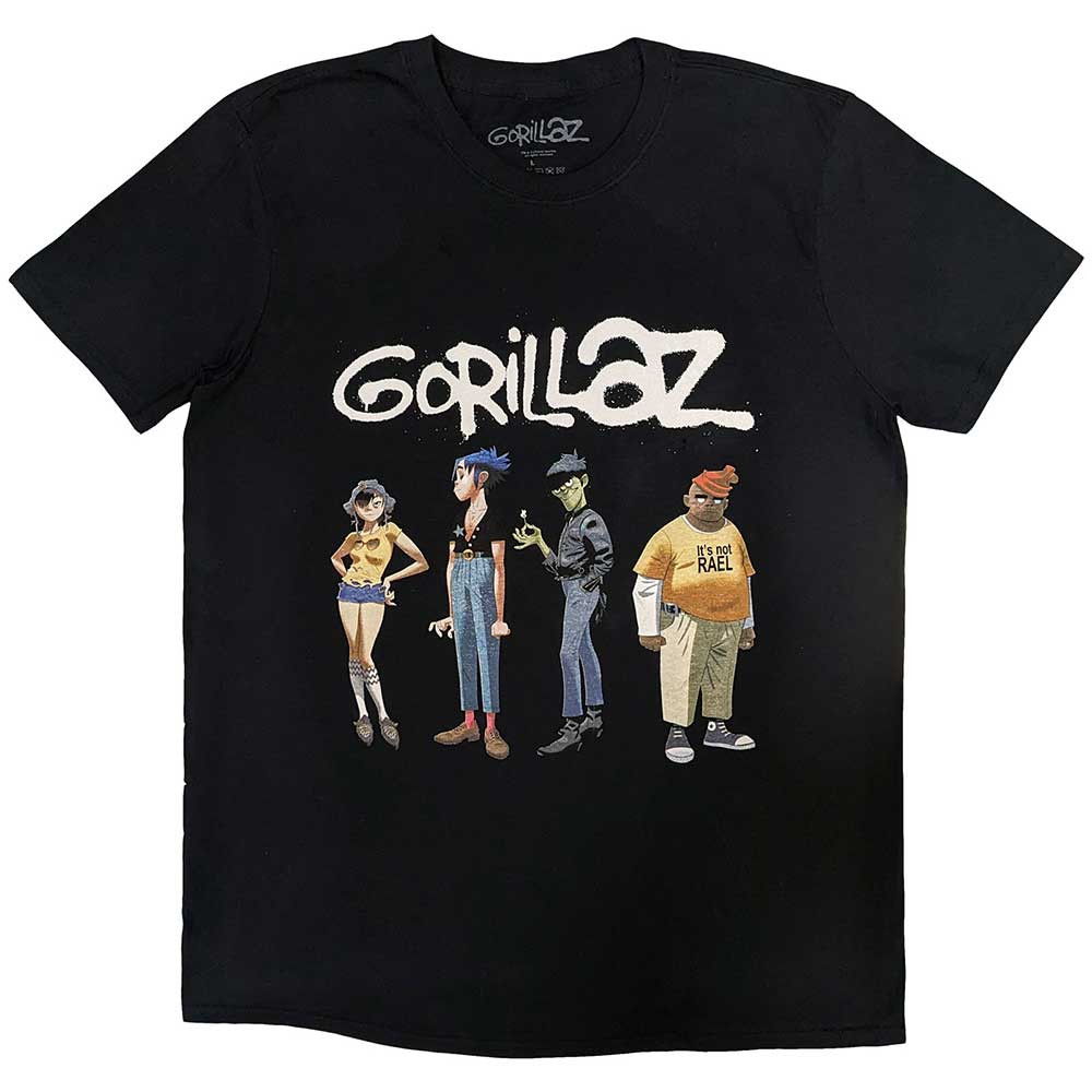 Gorillaz tričko Spray Logo Group Čierna S