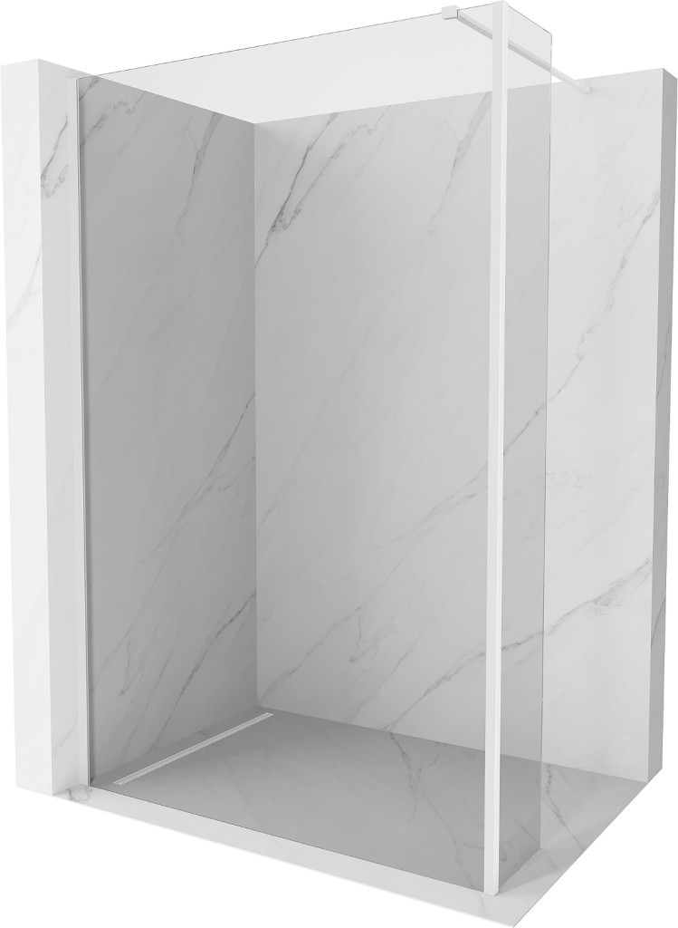 MEXEN/S - Kyoto Sprchová zástena WALK-IN 105 x 30 cm, transparent, biela 800-105-212-20-00-030