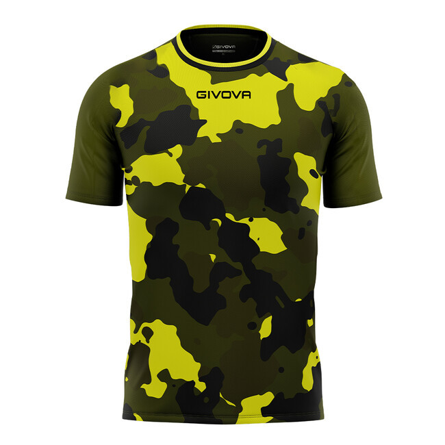 SHIRT ARMY INTERLOCK VERDE MILITARE/GIALLO FLUO Tg. L