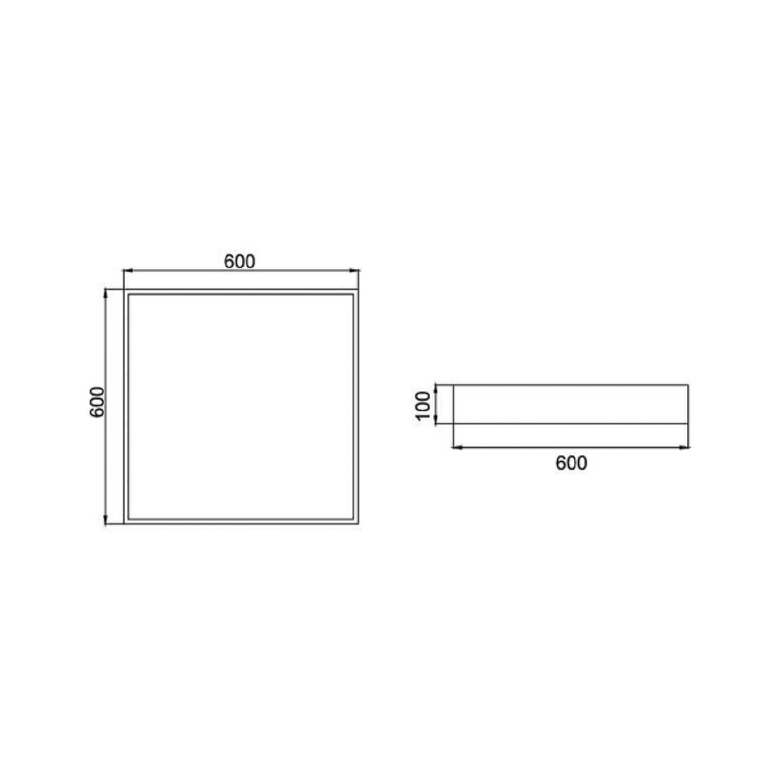 BRUMBERG Biro Square, 60x60cm, DALI stmievateľný, strieborný, 3 000 K