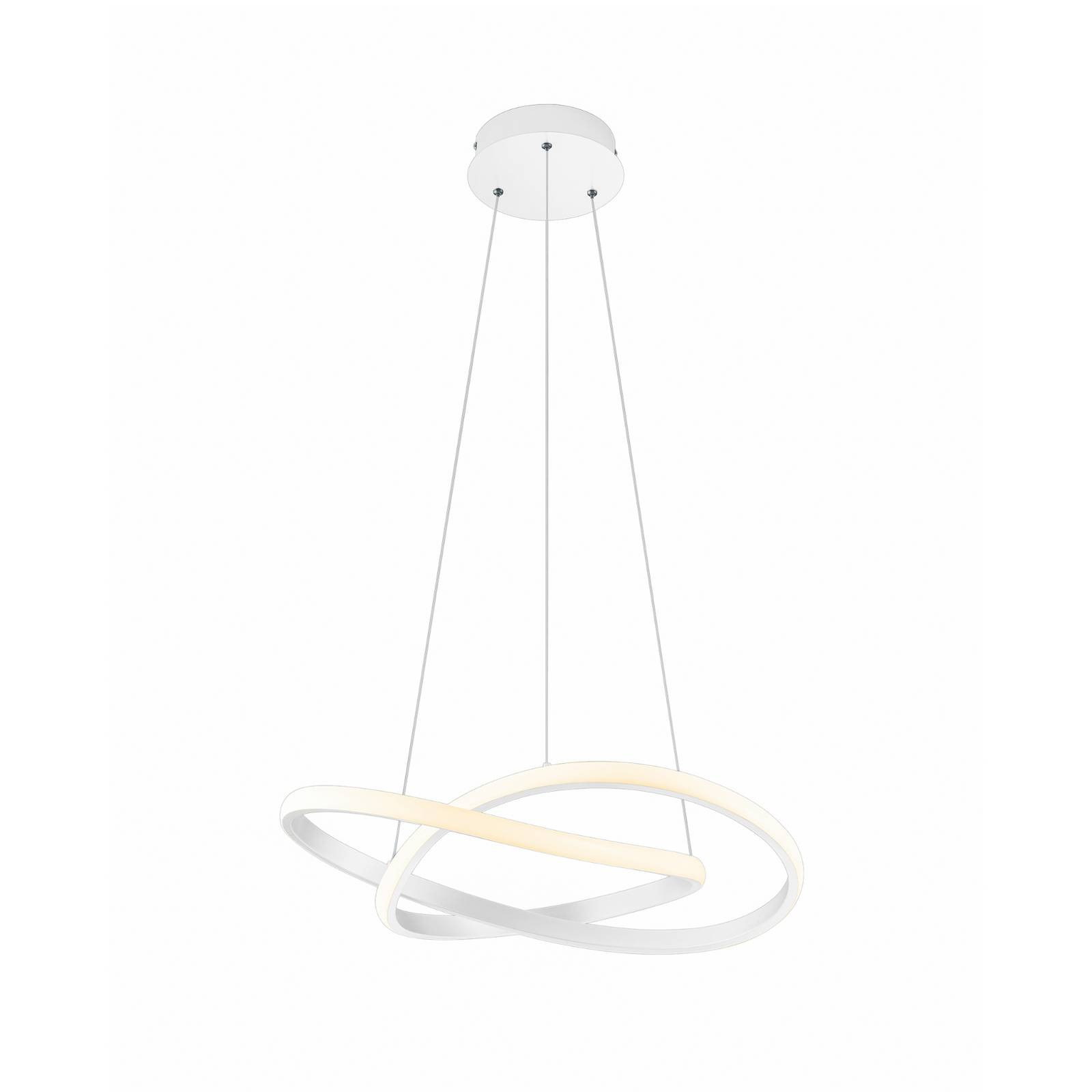Závesné svietidlo Course LED, matná biela, 4 000 K, Ø 60 cm, kov