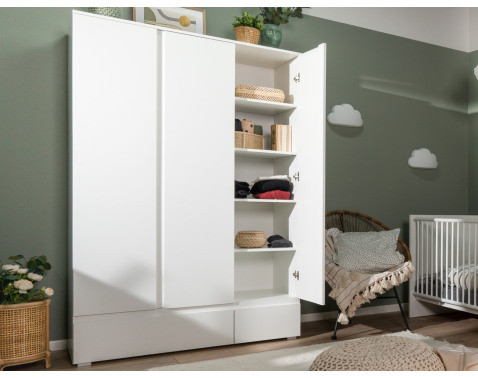 Šatníková skriňa Image, 122 cm, biela%