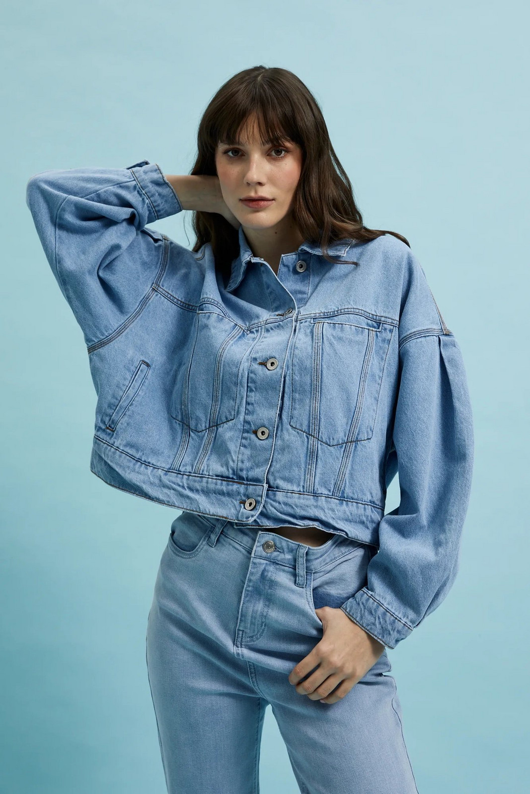 Women's denim jacket MOODO - light blue