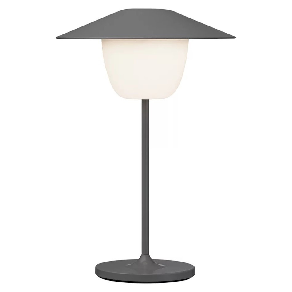 Prenosná stolová lampa ANI MINI 21 cm, LED, teplá sivá, hliník, Blomus
