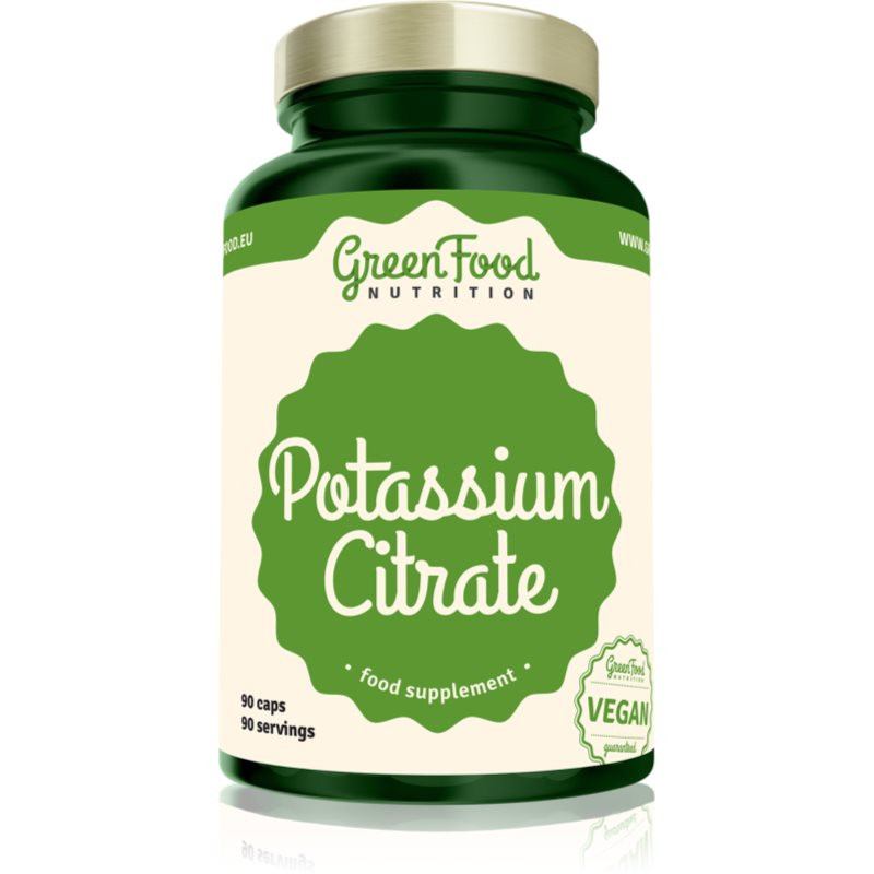 GreenFood Nutrition Potassium Citrate kapsuly pre normálnu činnosť nervovej sústavy 90 cps