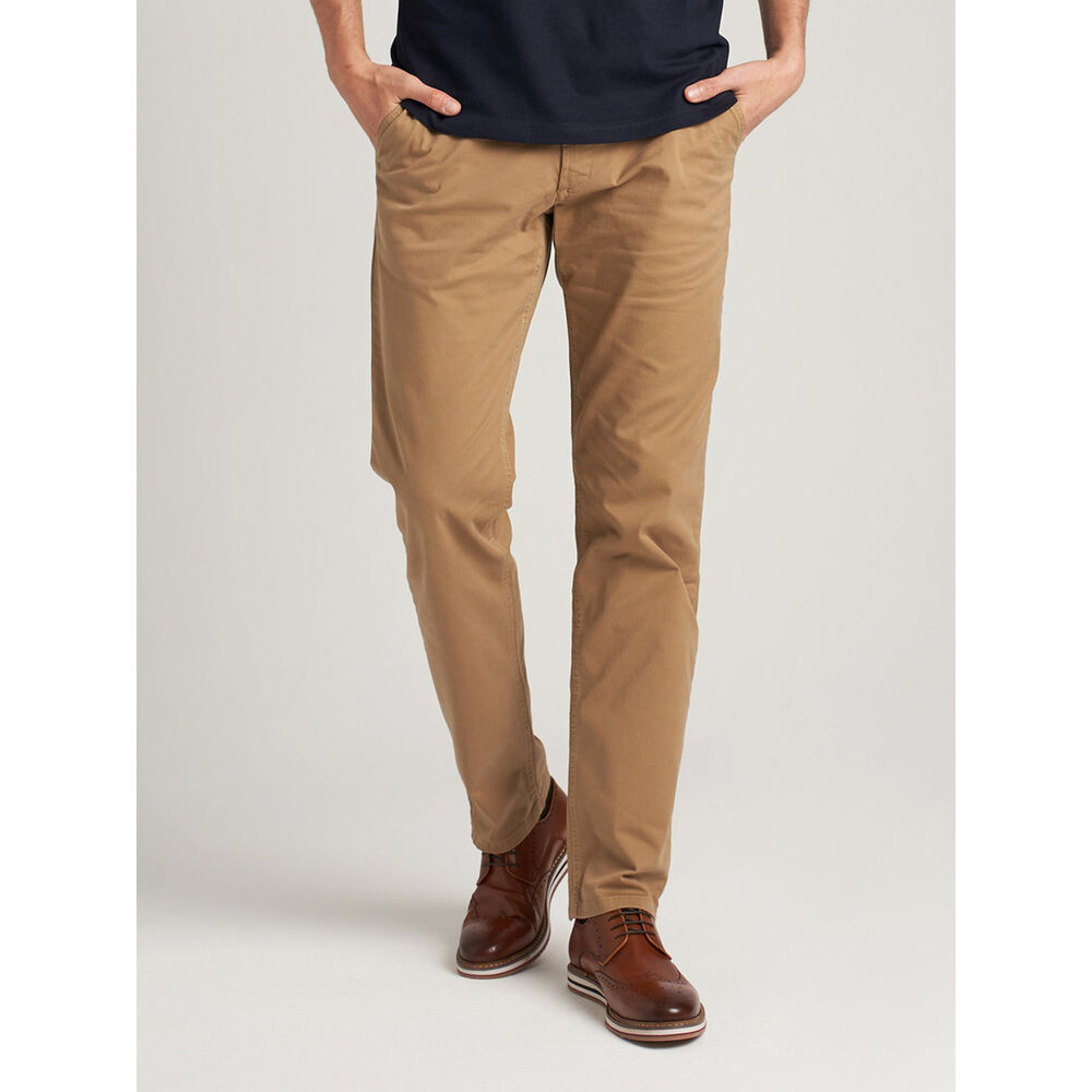 Pánske nohavice chinos svetlohnedé s hladkým vzorom 16931