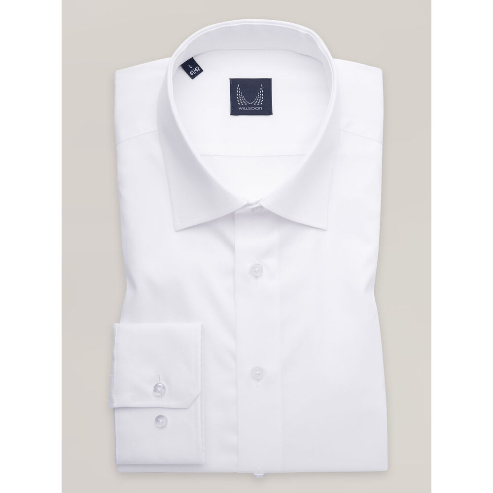 Pánska košeľa slim fit biela s hladkým vzorom 16932