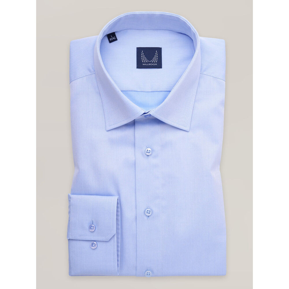 Pánska košeľa slim fit svetlomodrá s hladkým vzorom 16936