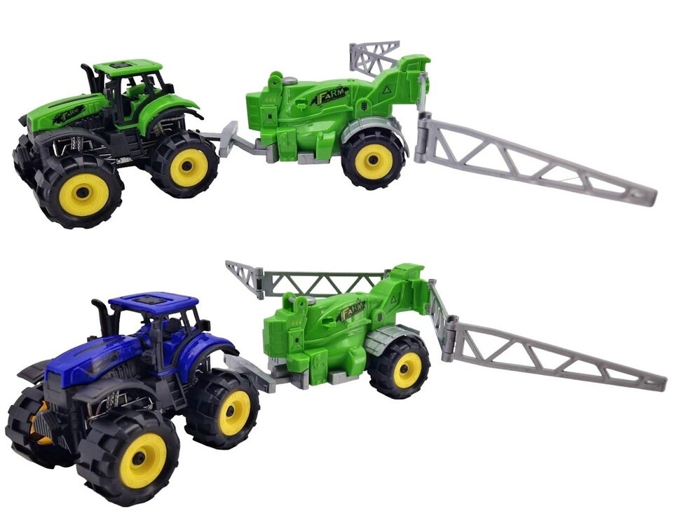Traktor s postrekom na zotrvačník 25cm - modrá