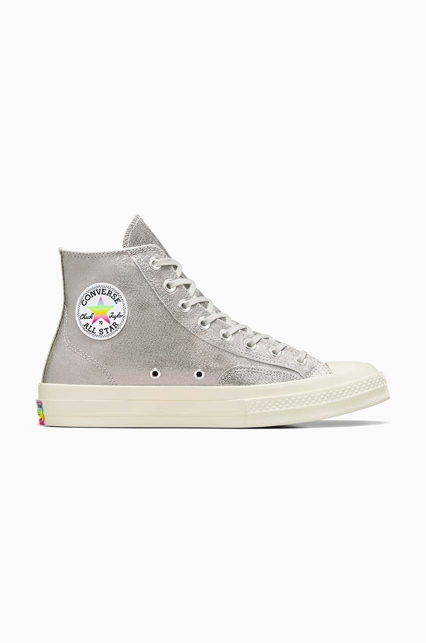 Tenisky Converse Chuck 70 Hi Pride dámske, strieborná farba, A10214C