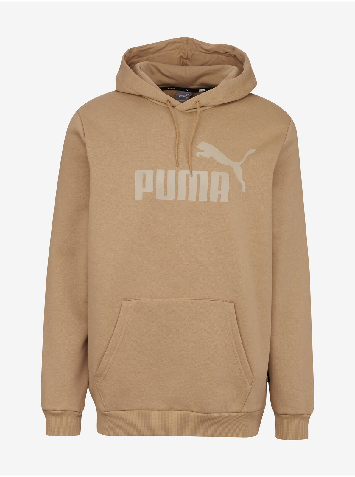 Béžová pánska mikina s kapucňou Puma ESS Big Logo Hoodie FL