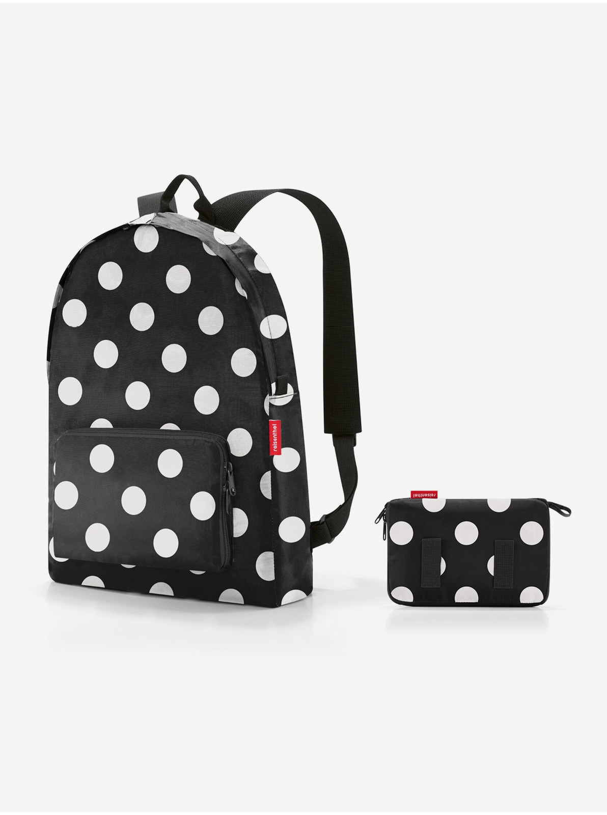 Čierny bodkovaný batoh Reisenthel Mini Maxi Rucksack Dots White