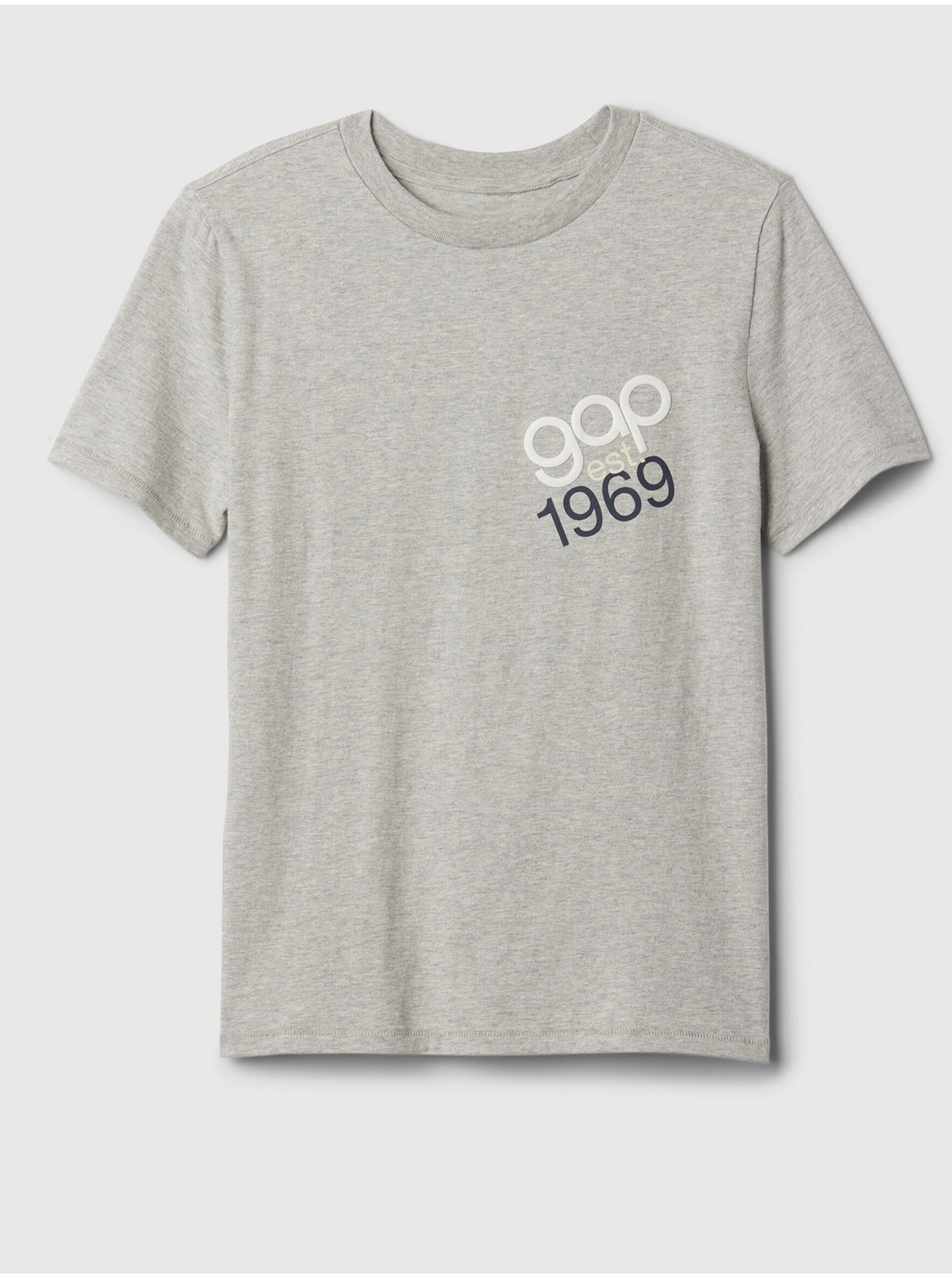 Šedé chlapčenské žíhané tričko s logom GAP