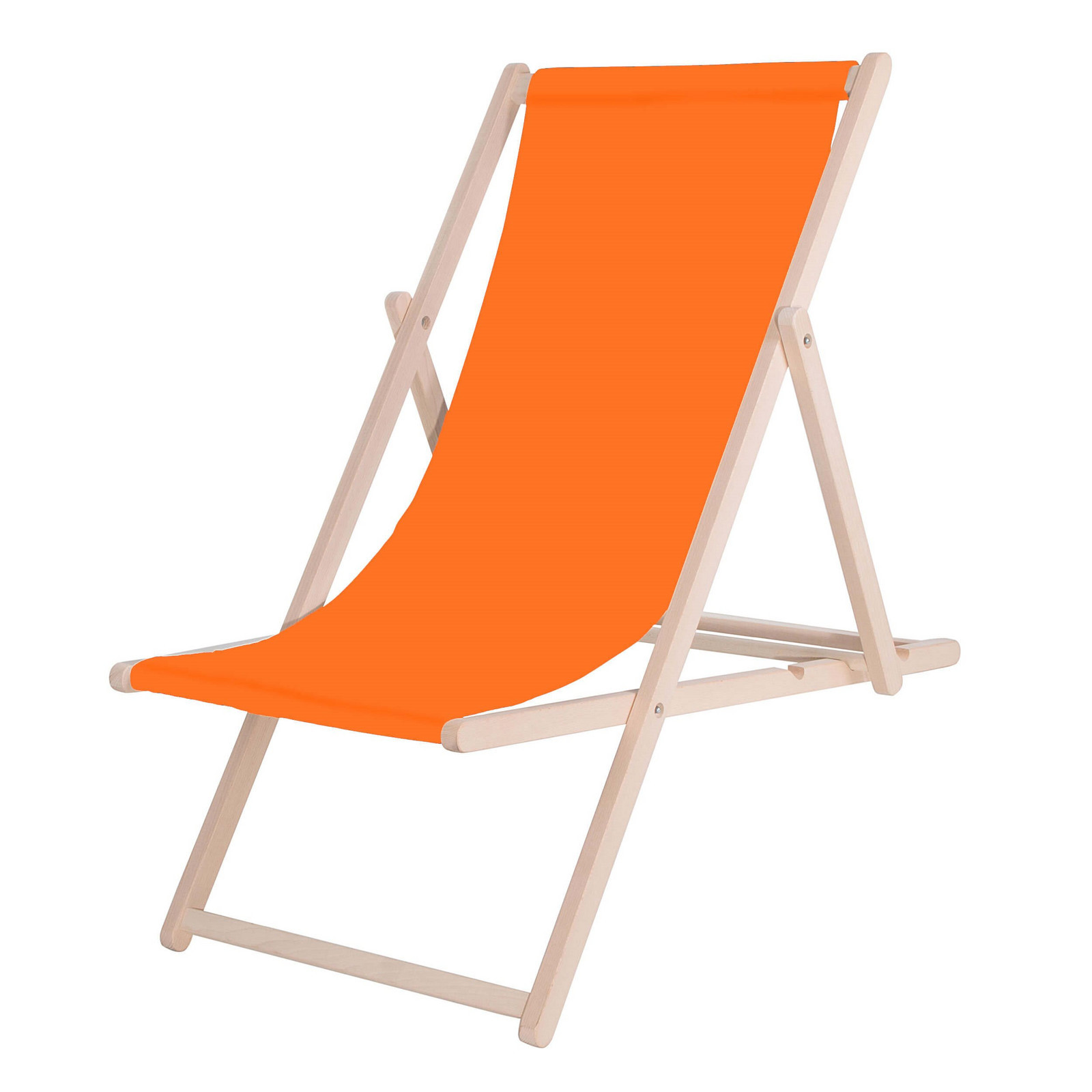 SPRINGOS Drevené lehátko - oranžové