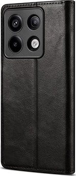 Lenuo Leather flipové puzdro na Xiaomi Redmi Note 13 Pro 5G, čierna