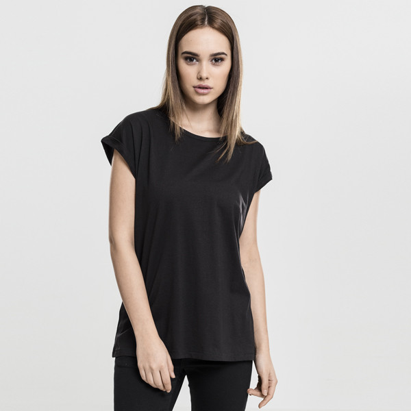 Tričko Urban Classics Ladies Extended Shoulder Tee black - XS