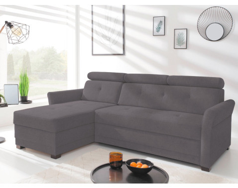 Rohová sedacia súprava Harris, tmavo šedá tkanina, ľavý roh%