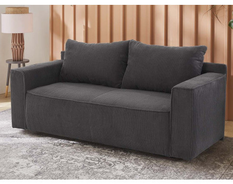 Rozkladacia pohovka Ron, tmavo šedá štruktúrovaná látka%