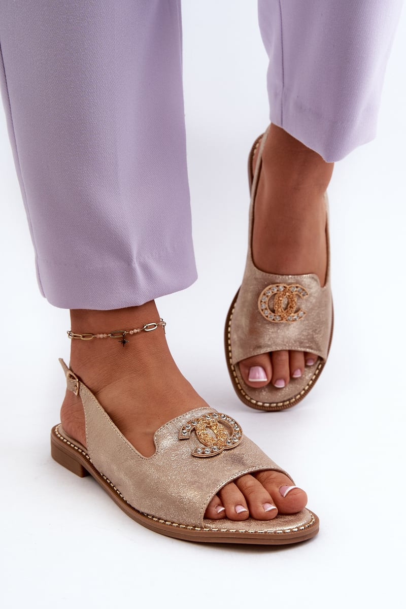 Women's sandals with S.Barski Gold trim