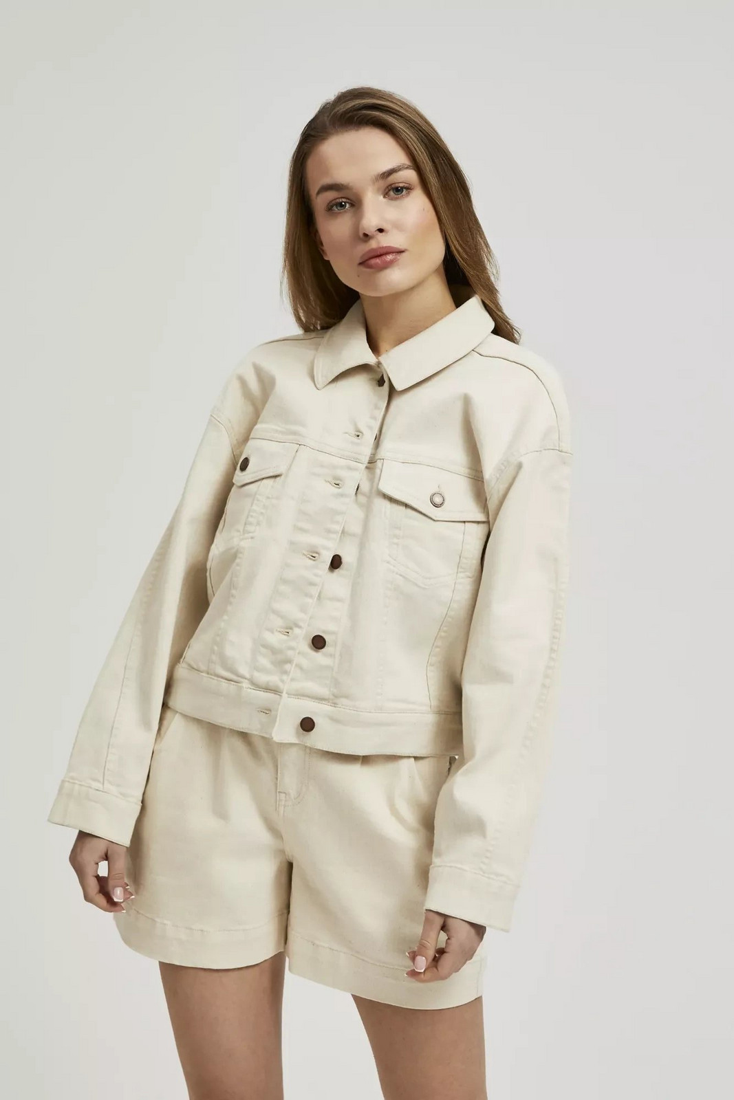 Women's denim jacket MOODO - light beige