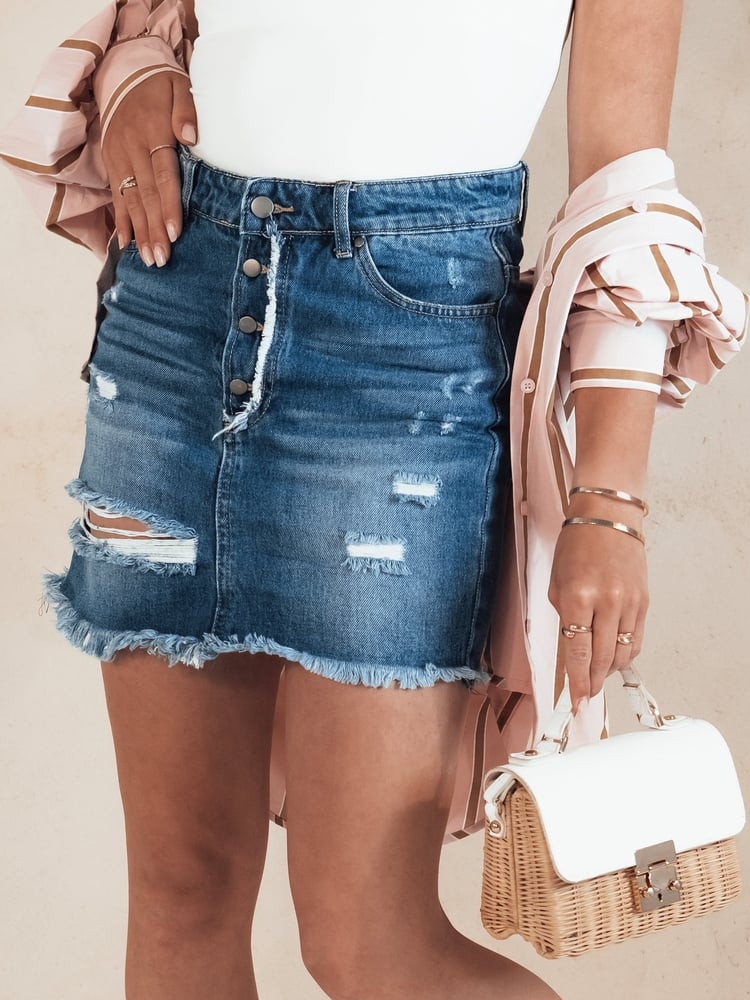 URBAN CHARM blue denim skirt Dstreet