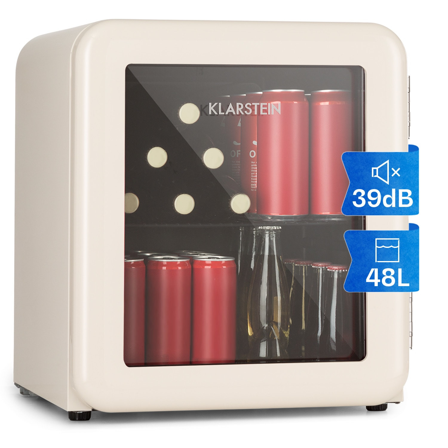 Klarstein PopLife 48, chladnička na nápoje, chladnička, 48 l, 0-10°C, retro dizajn