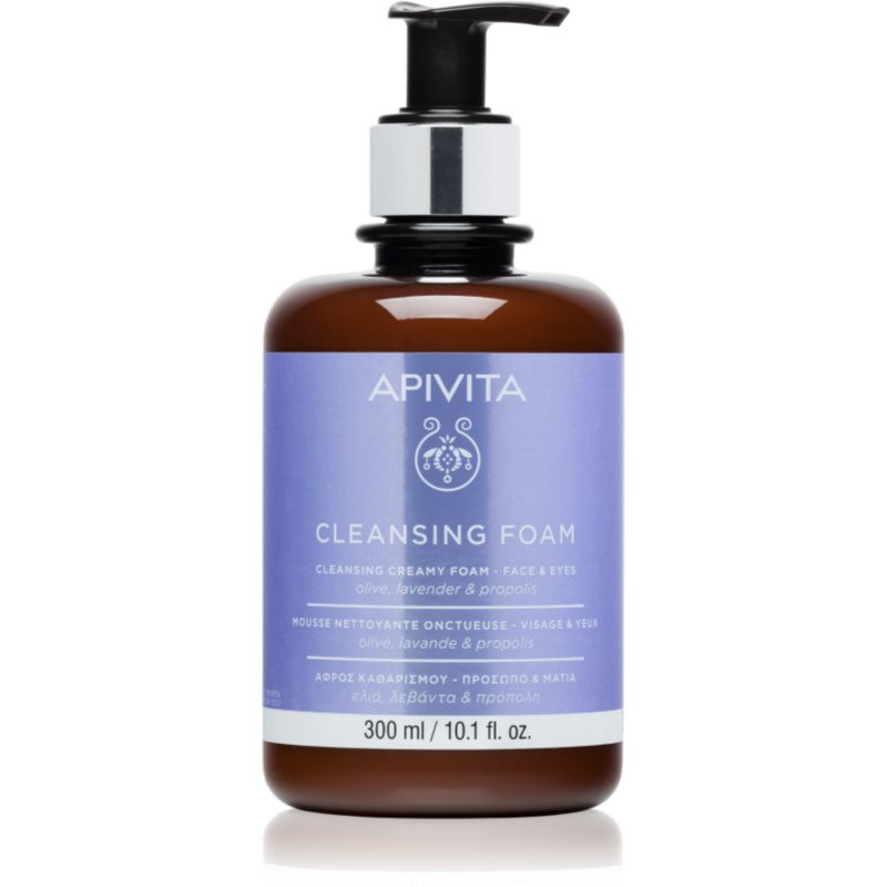 Apivita Cleansing Olive & Lavender & Propolis krémová čistiaca pena na tvár a oči 300 ml