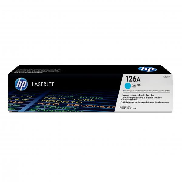HP originál toner CE311A, cyan, 1000str., HP 126A, HP LaserJet Pro CP1025, 1025nw, MFP M175, O, azurová
