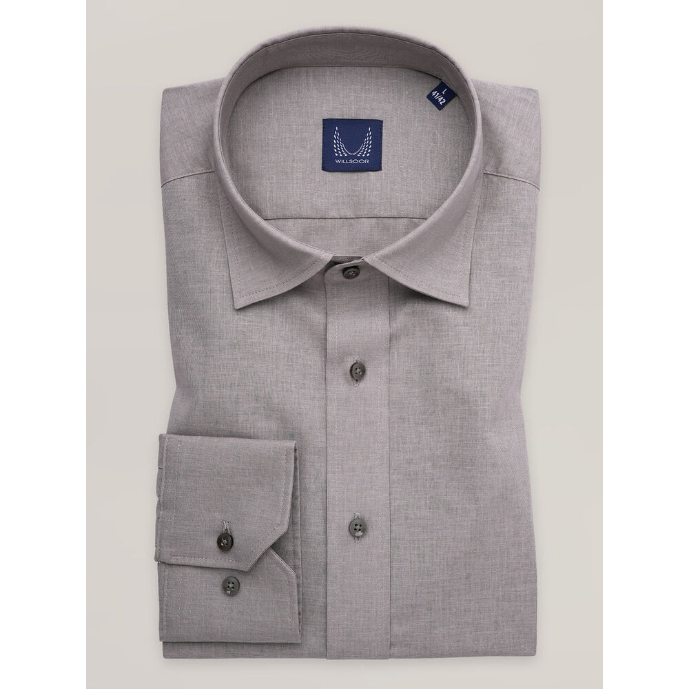 Pánska khaki košeľa slim fit s vysokým podielom ľanu 16943