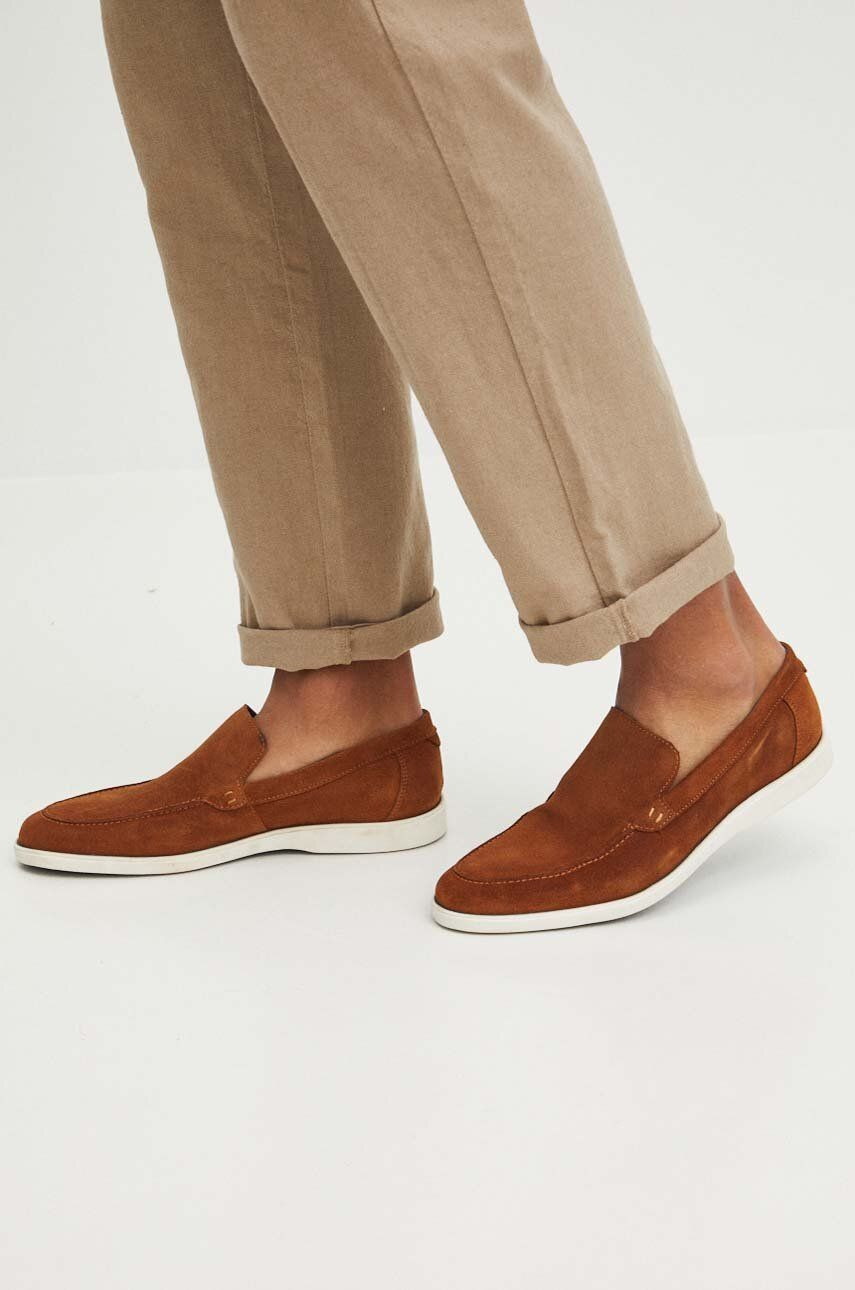 Semišové mokasíny Medicine pánske, hnedá farba