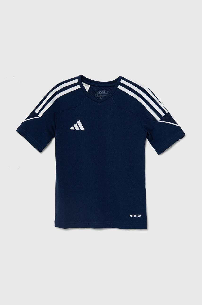 Detské tričko adidas Performance TIRO 23SY tmavomodrá farba, s nášivkou, HR4618