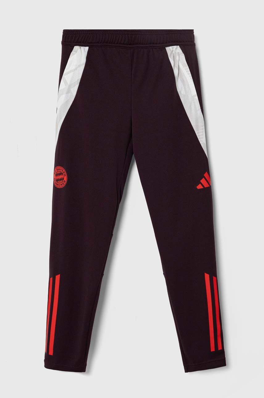 Detské tepláky adidas Performance FCB TR PNTY bordová farba, s potlačou, IS9943
